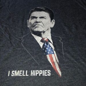I Smell Hippies Ronald Reagan t-shirt